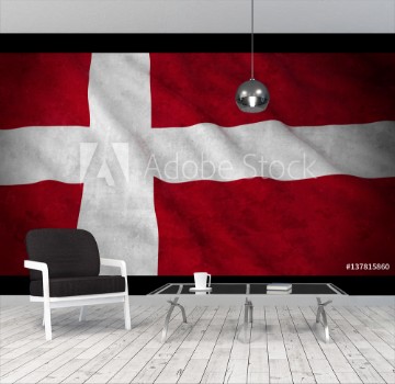 Picture of Grunge Flag of Denmark - Dirty Danish Flag 3D Illustration